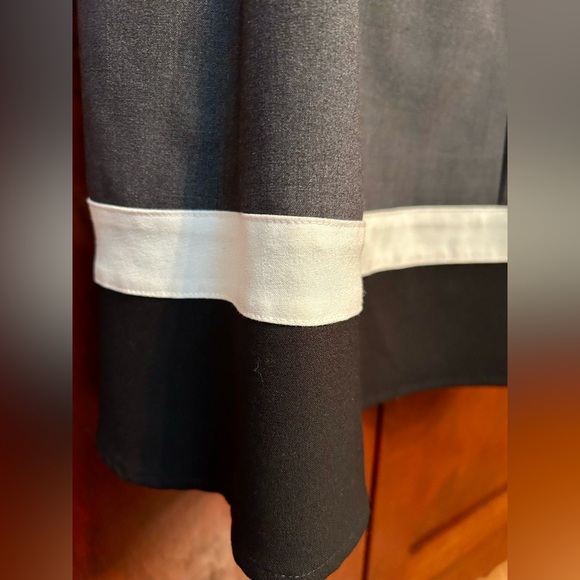 Calvin Klein Elegant Grey, Black and White Sleeveless Sophisticated Dress - Picture 13 of 14